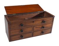 A Miniature Mahogany Tabletop Storage Chest