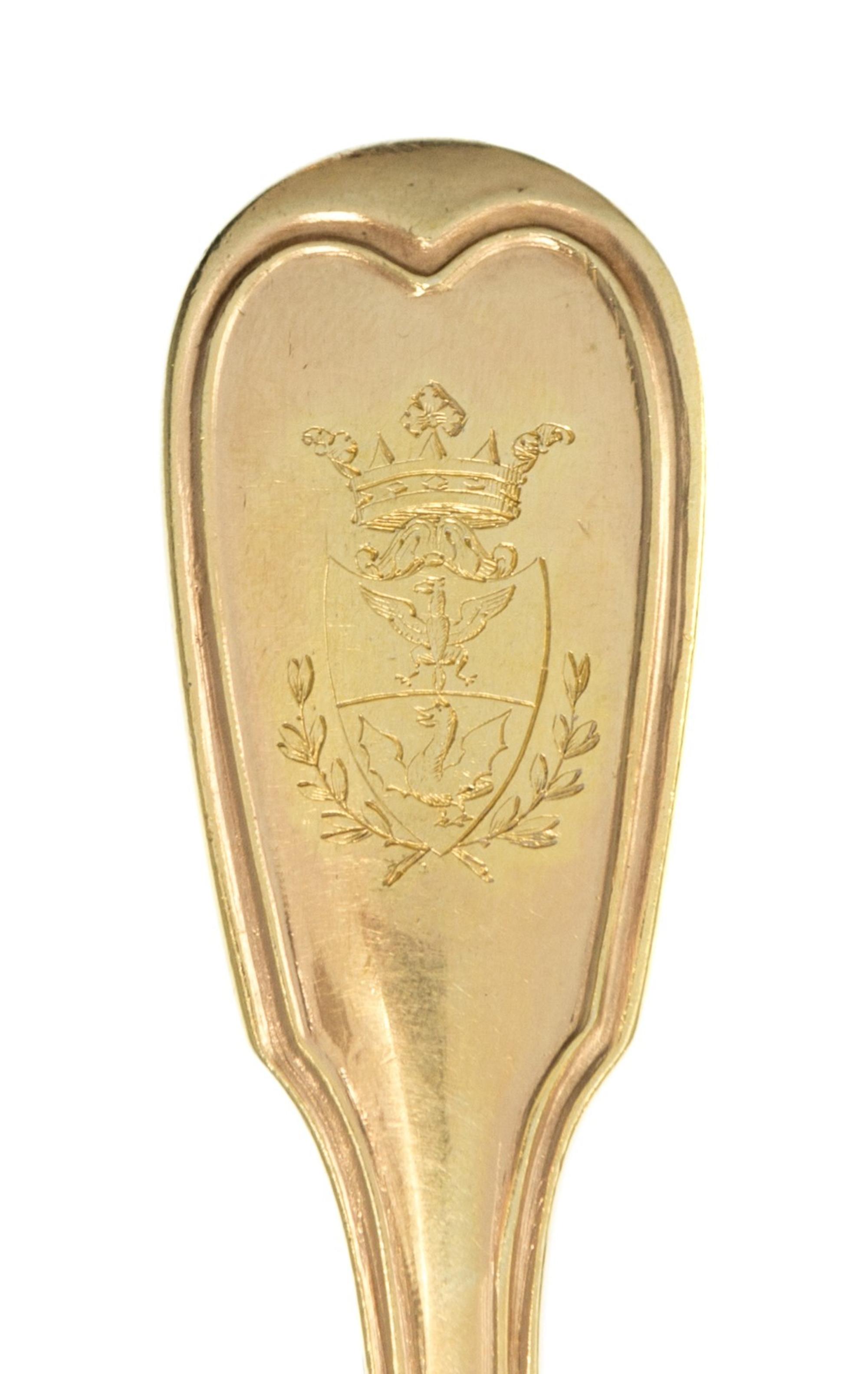 An Important Empire Silver-Gilt Flatware Service, Francois-Dominique Naudin and Martin Guillaume Biennais, Paris, Circa 1804-1814, comp