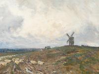 Two Works; Barbizon scene of sheep in a landscape and Sutton Poyntz
