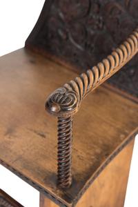 An Anglo-Burmese Carved Padouk Armchair