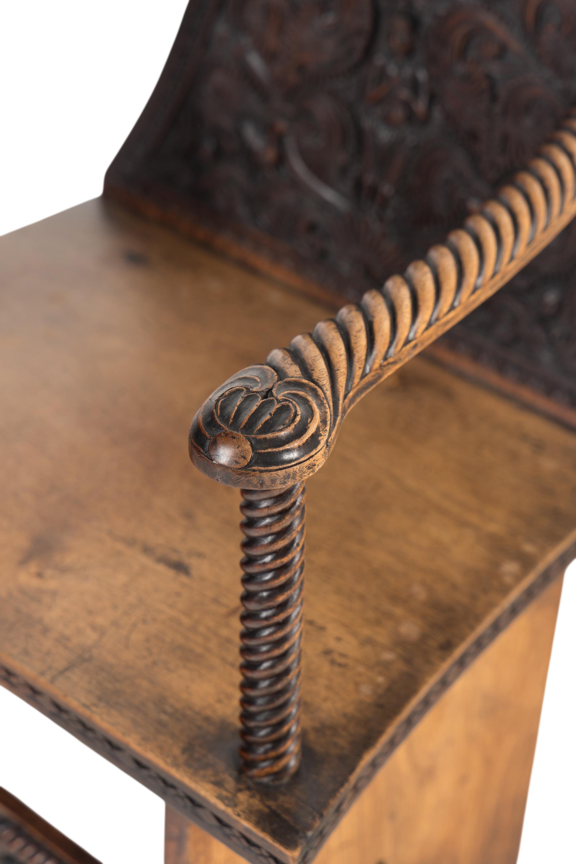 An Anglo-Burmese Carved Padouk Armchair