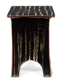 A Brown-Glazed Ceramic Side Table