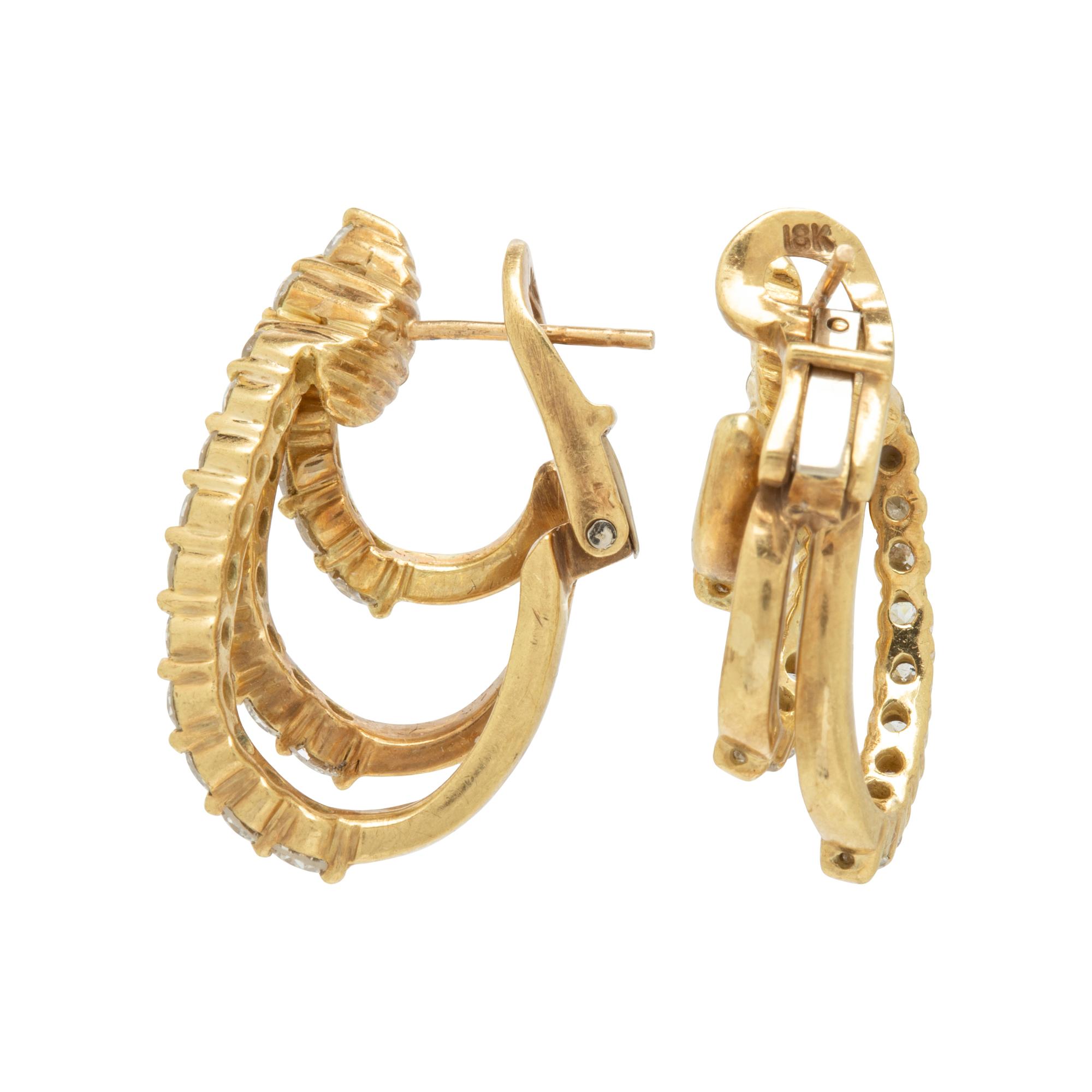 Diamond and Yellow Gold Earrings