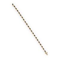 Diamond, Sapphire, and Yellow Gold Line Bracelet
