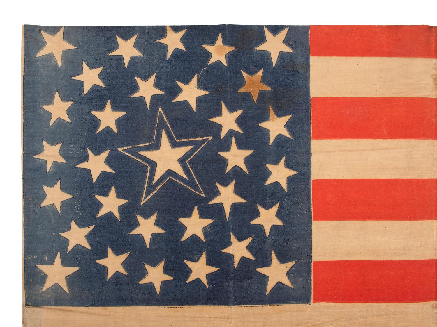 [FLAGS]. 31-star American parade flag. Ca 1850-1859.