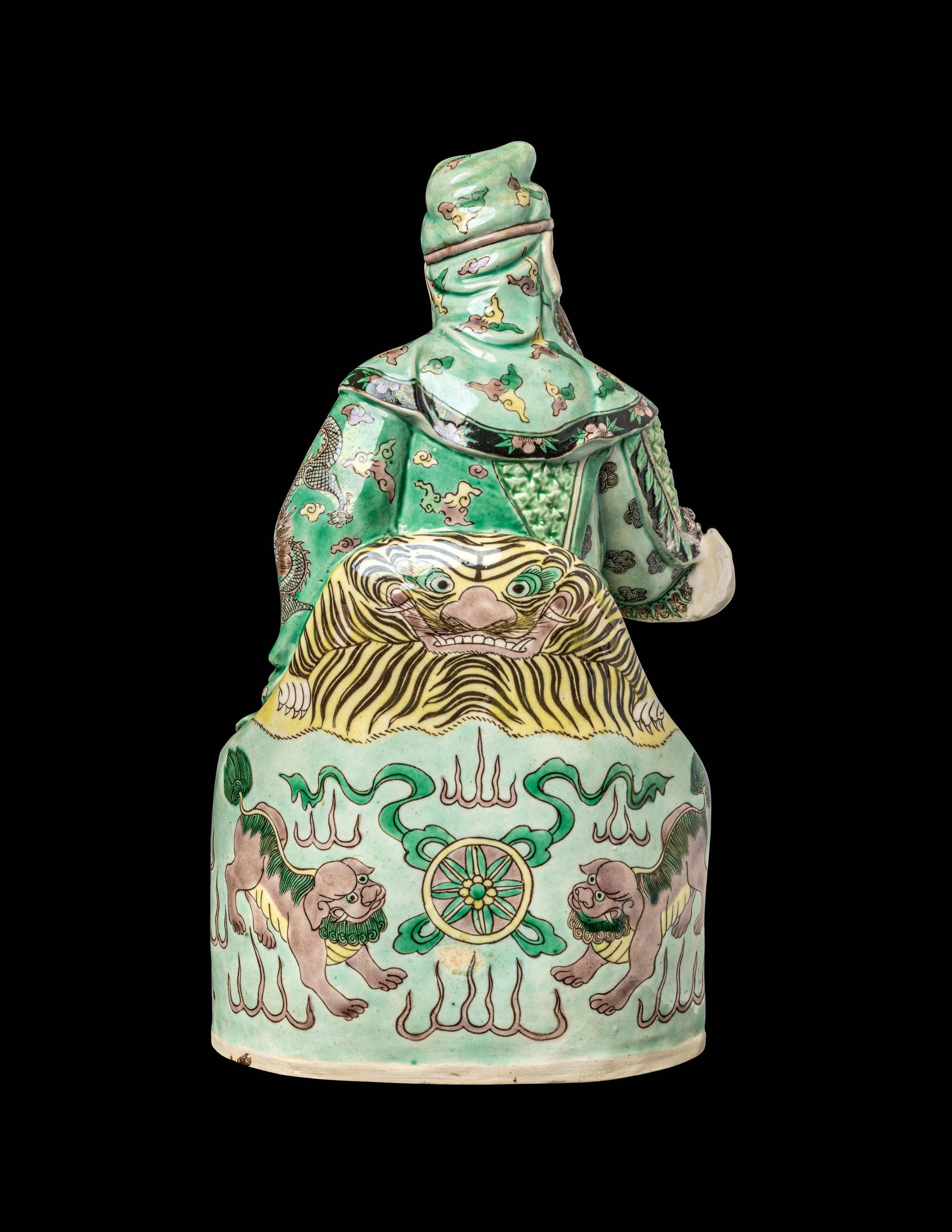 A Chinese Famille Verte Porcelain Figure of Guanyu