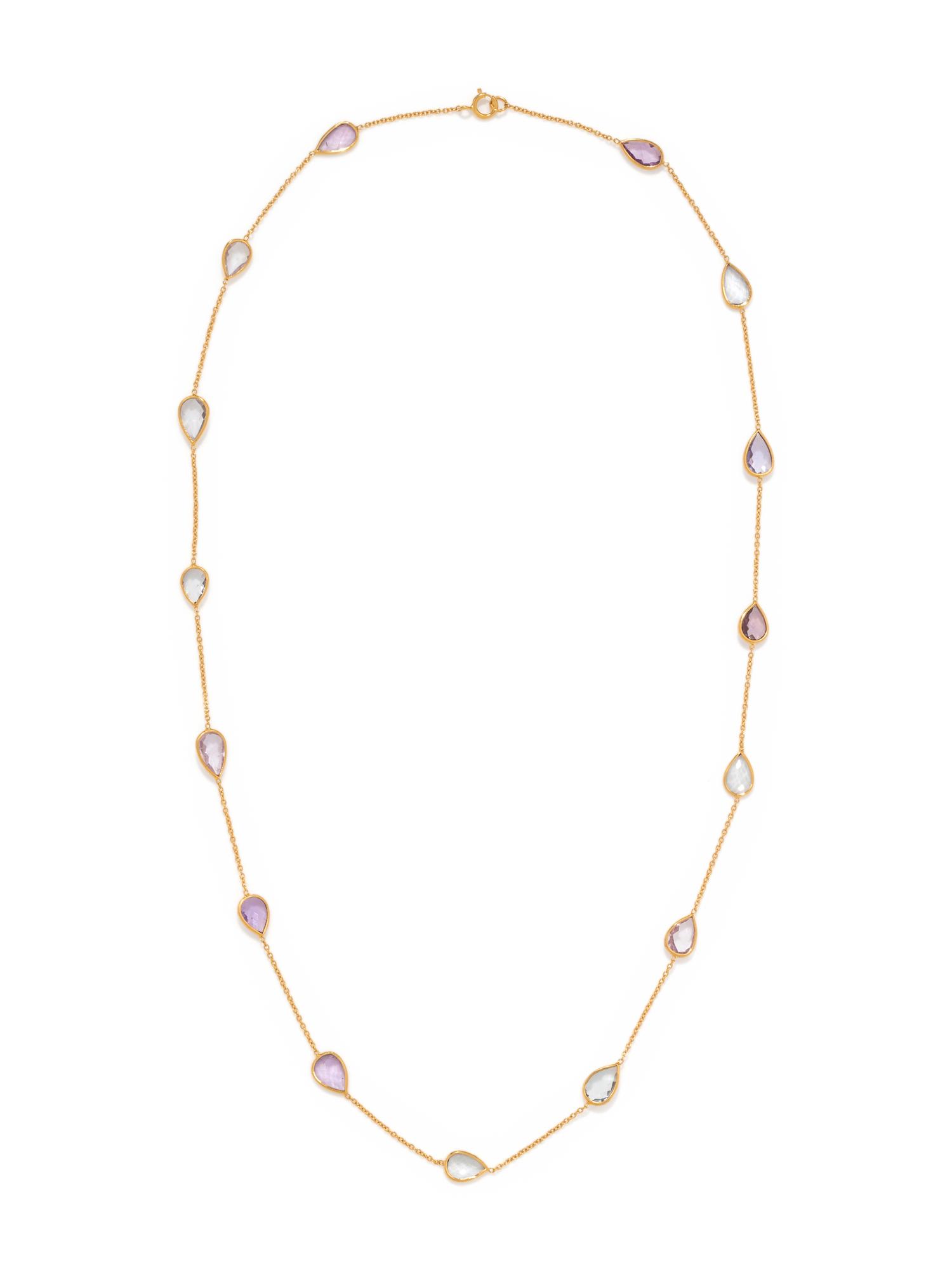COLLECTION OF YELLOW GOLD AND GEMSTONE NECKLACES