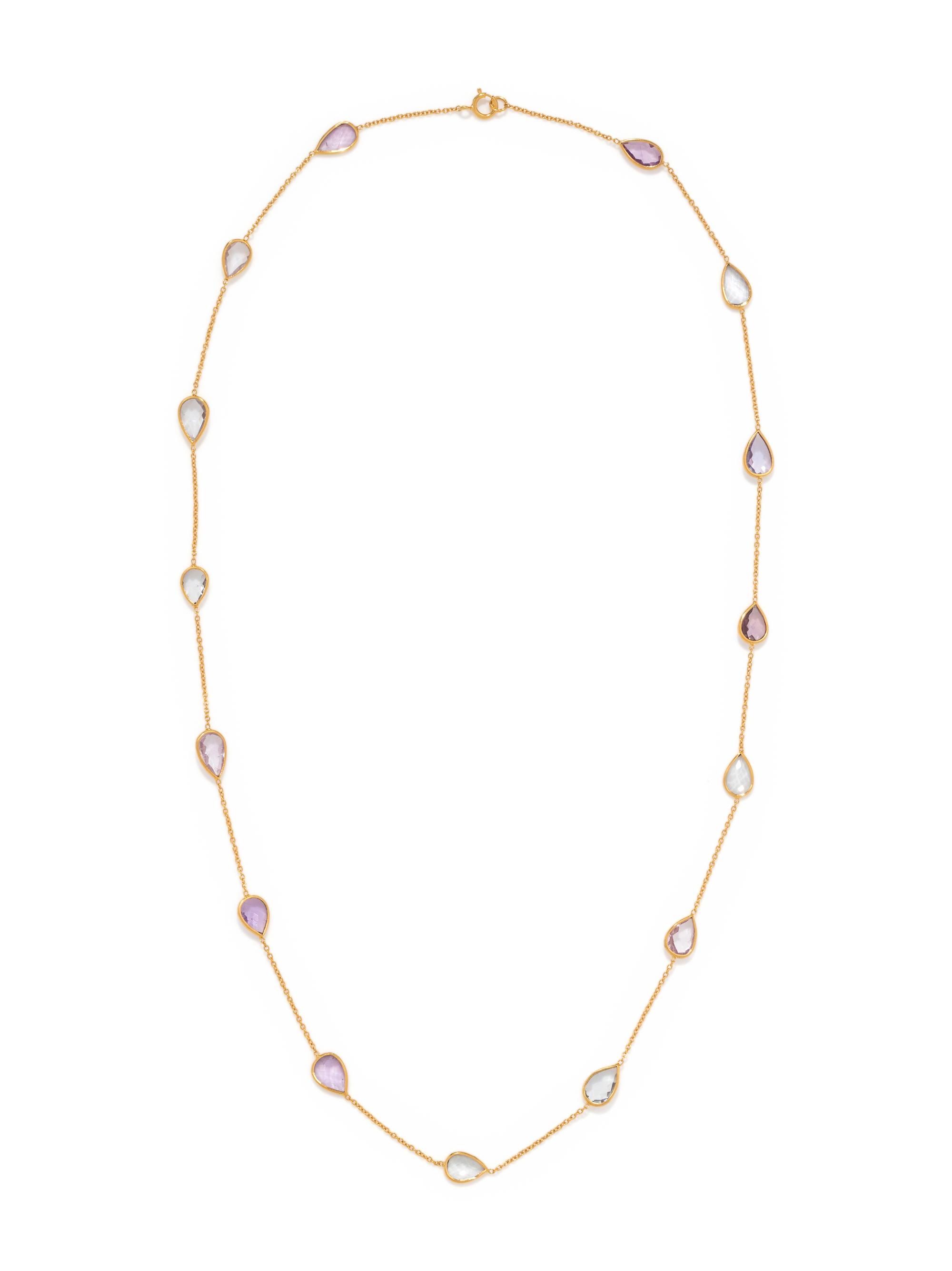 COLLECTION OF YELLOW GOLD AND GEMSTONE NECKLACES