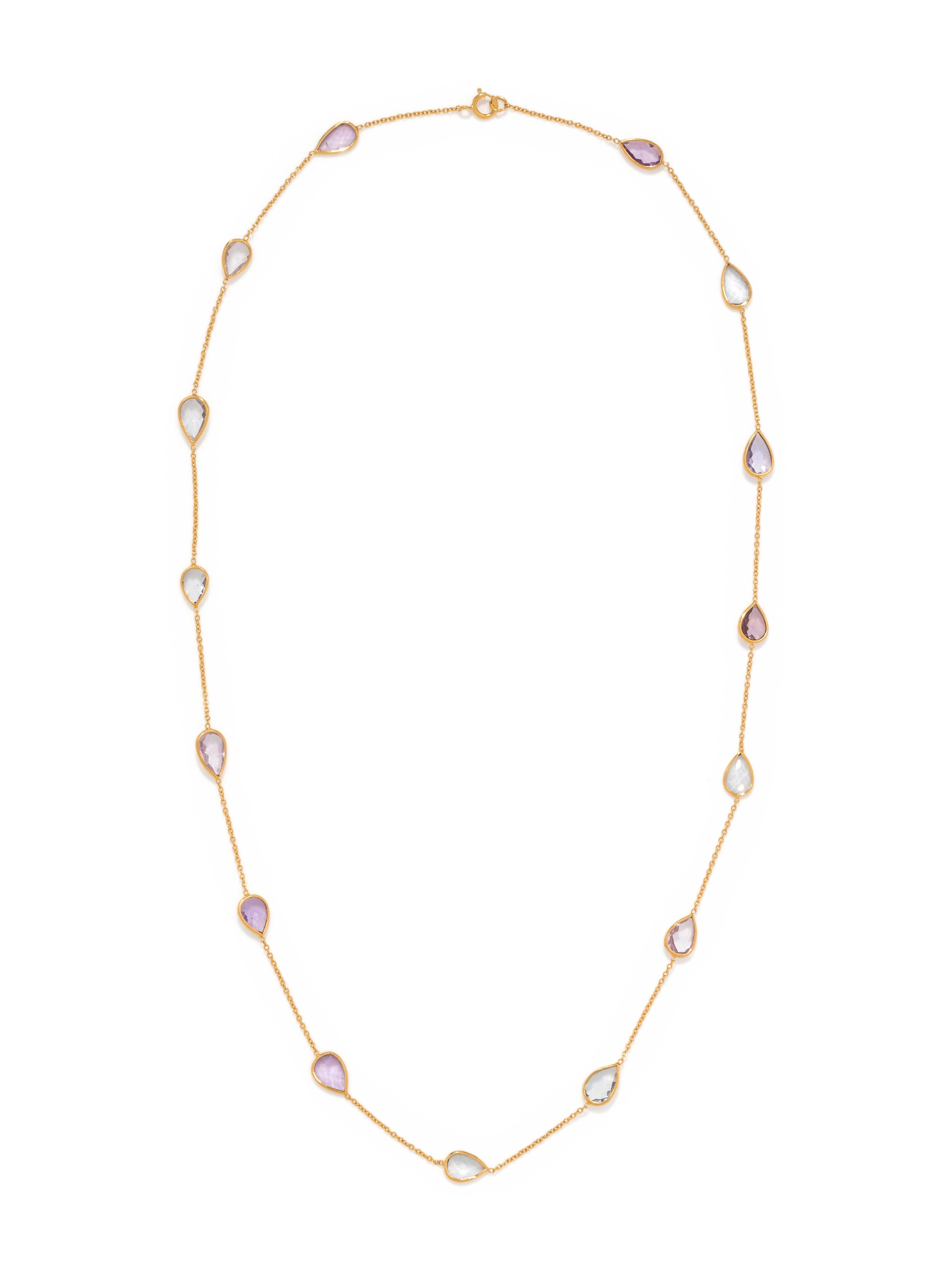 COLLECTION OF YELLOW GOLD AND GEMSTONE NECKLACES