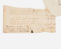 [Americana] Hamilton, Alexander, and James Alexander Hamilton Fragment of Autograph Notes