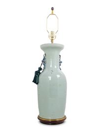 A Blue and White Porcelain Vase Mounted as a Lamp