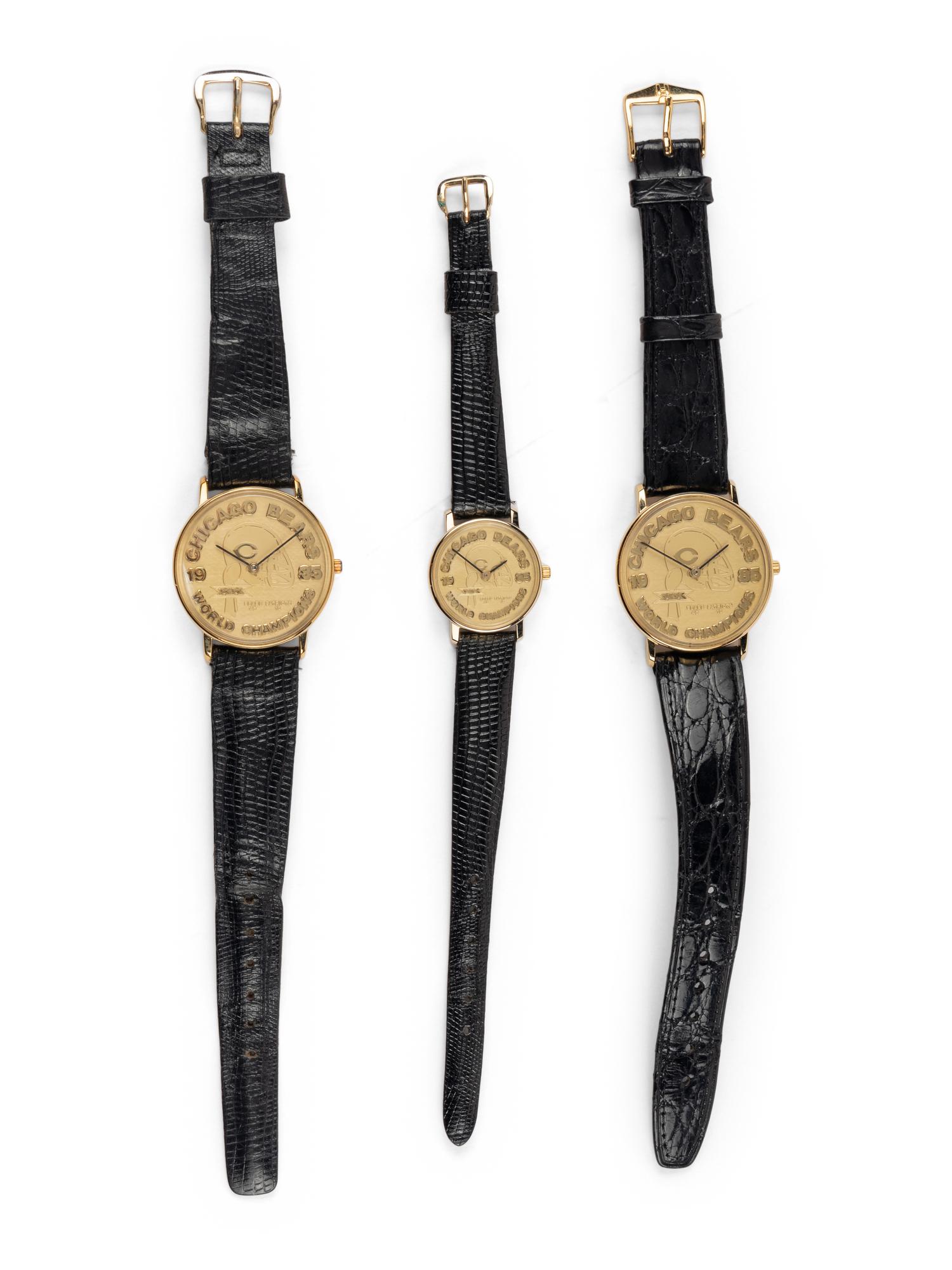 A Group of Three 1985 Chicago Bears Super Bowl Champions Commemorative Watches from The Collection of Mike Ditka,