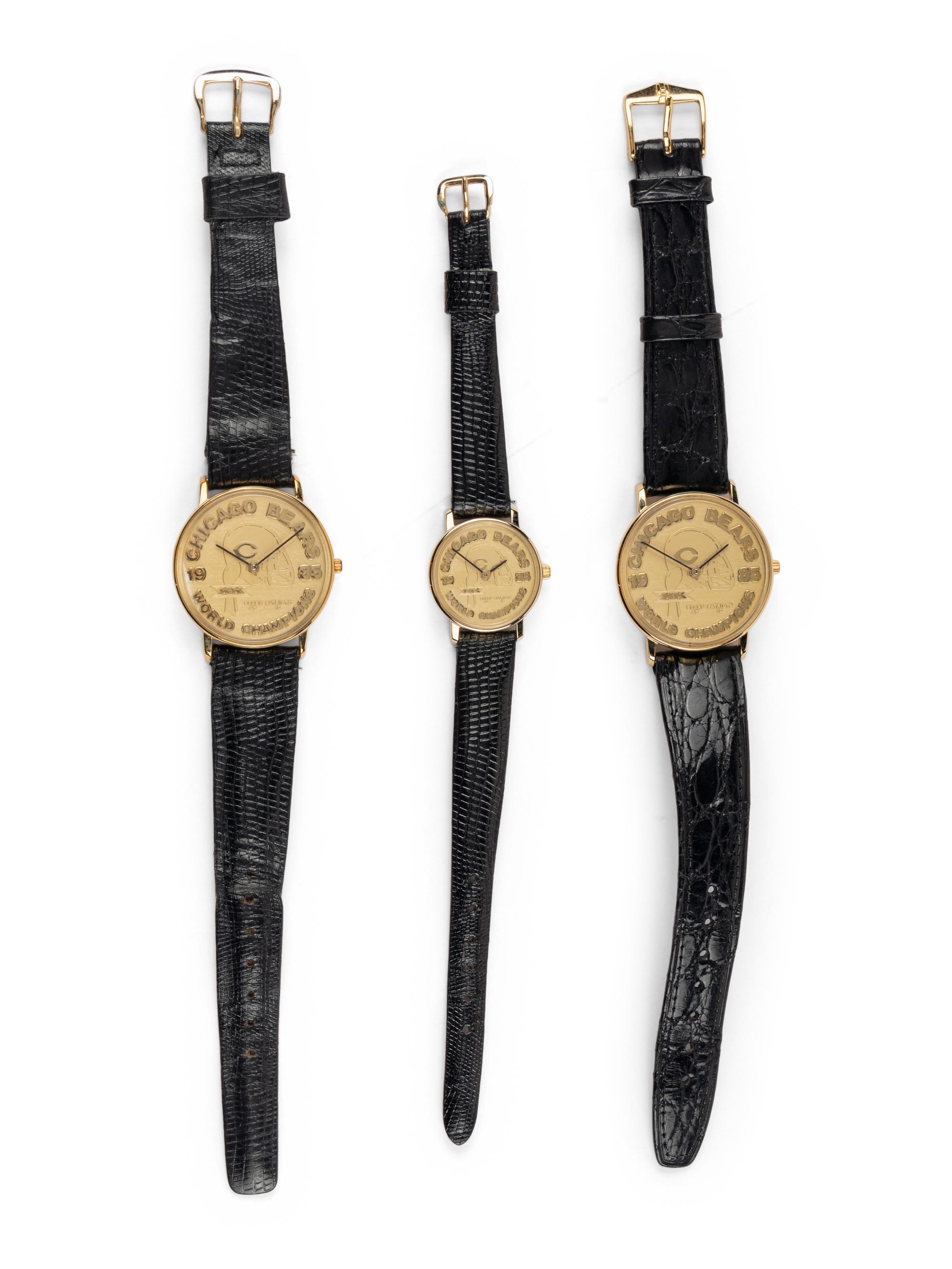 A Group of Three 1985 Chicago Bears Super Bowl Champions Commemorative Watches from The Collection of Mike Ditka,