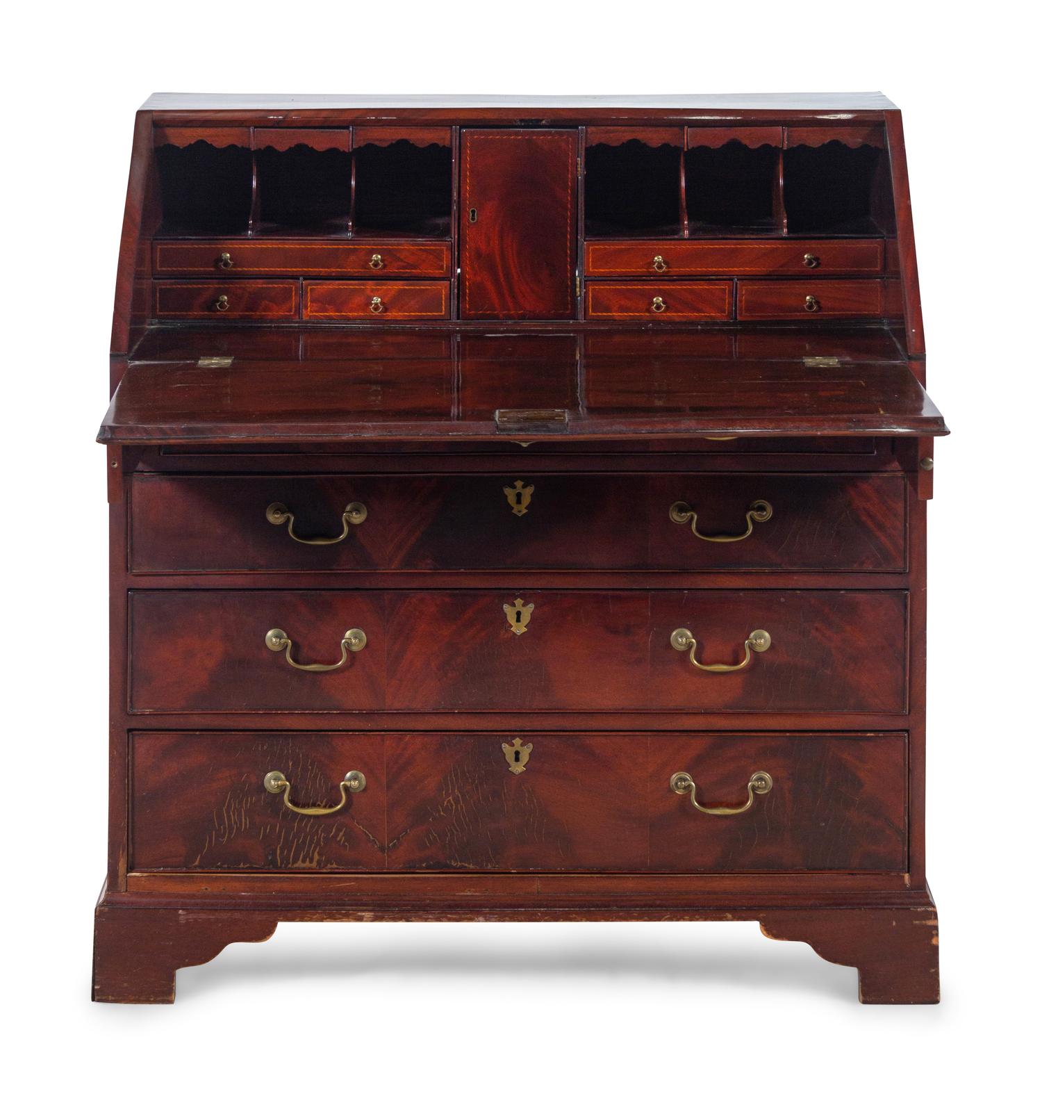 A George III Mahogany Slant-Front Desk