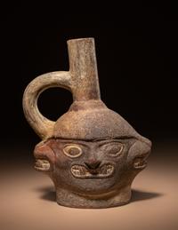 A Moche-Huari Four Headed Vessel
