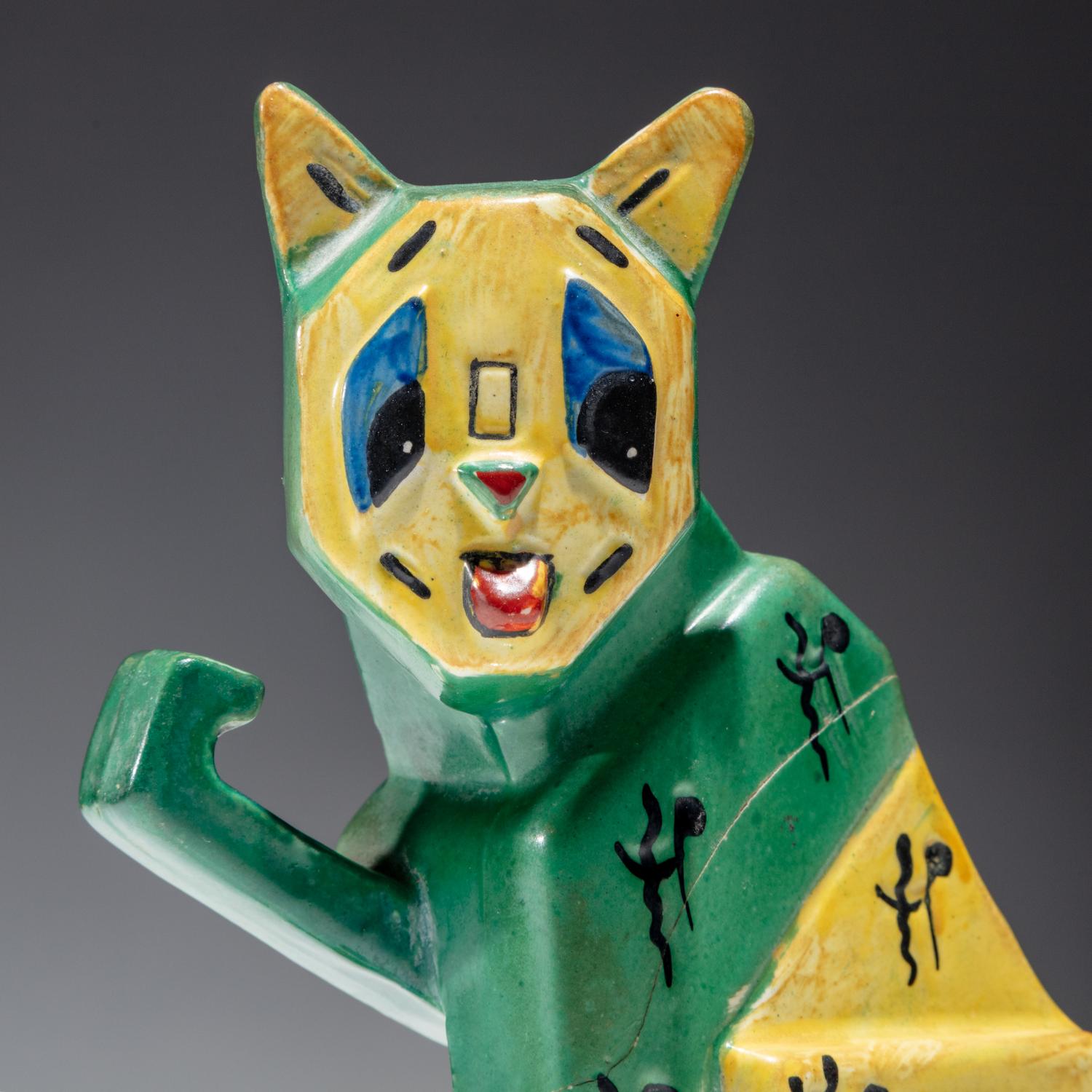 Louis Wain (English, 1860–1939) — Felix the Futurist Cat Spill Vase