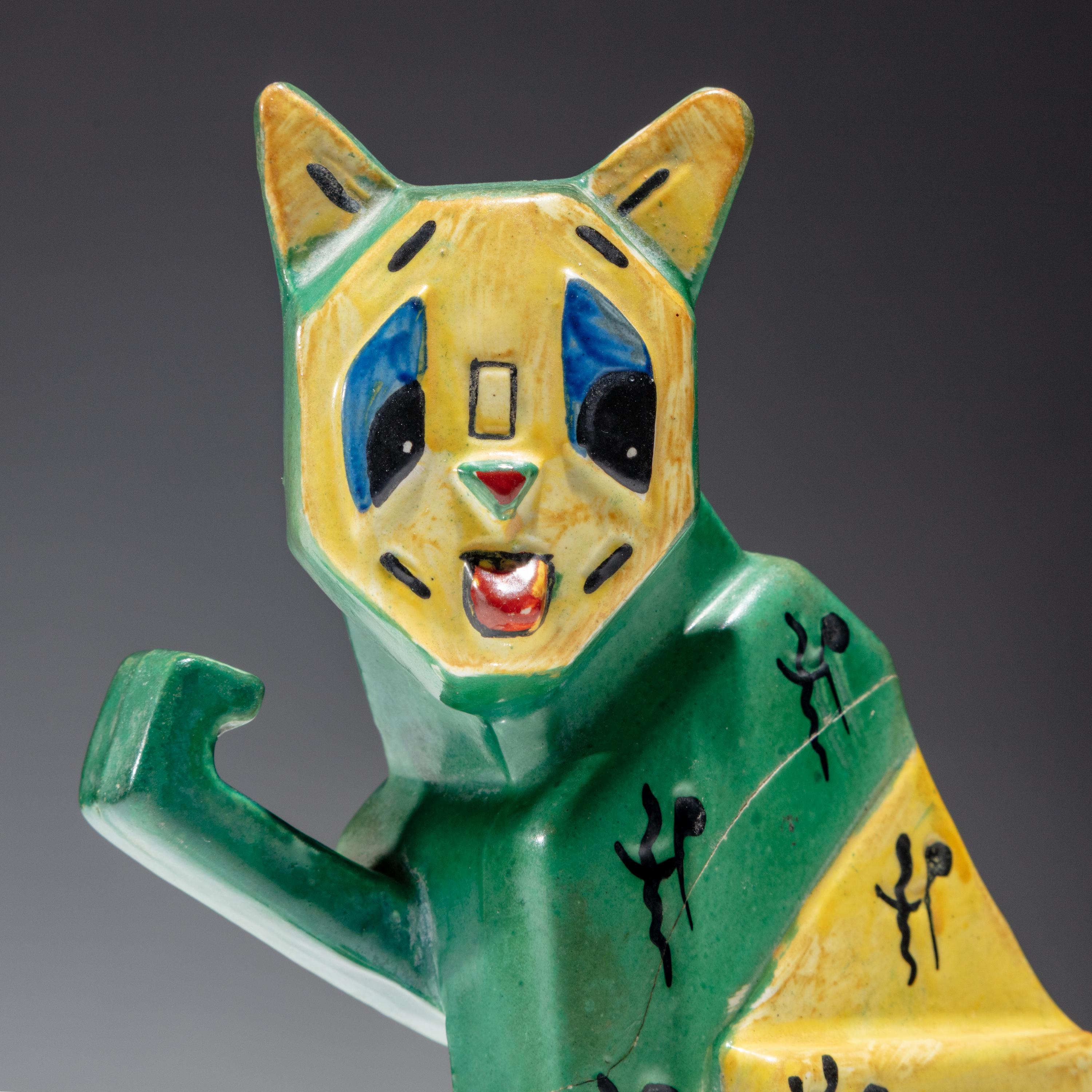 Louis Wain (English, 1860–1939) — Felix the Futurist Cat Spill Vase