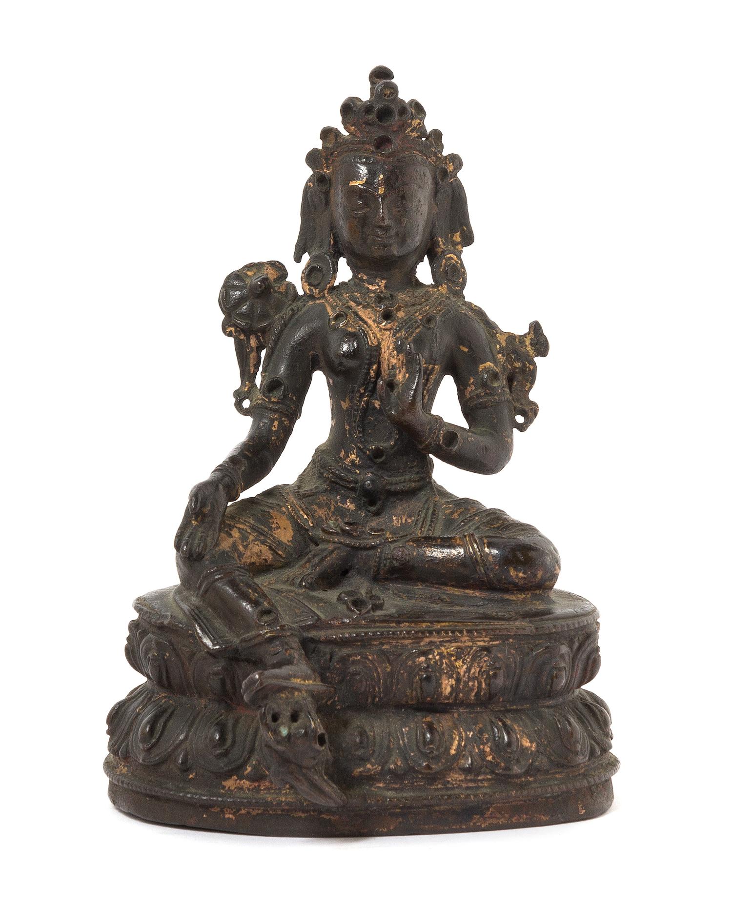 A Sino-Tibetan Bronze Figure of Tara 17TH/18TH CENTURY Height 5 inches. — 17TH/18TH CENTURY