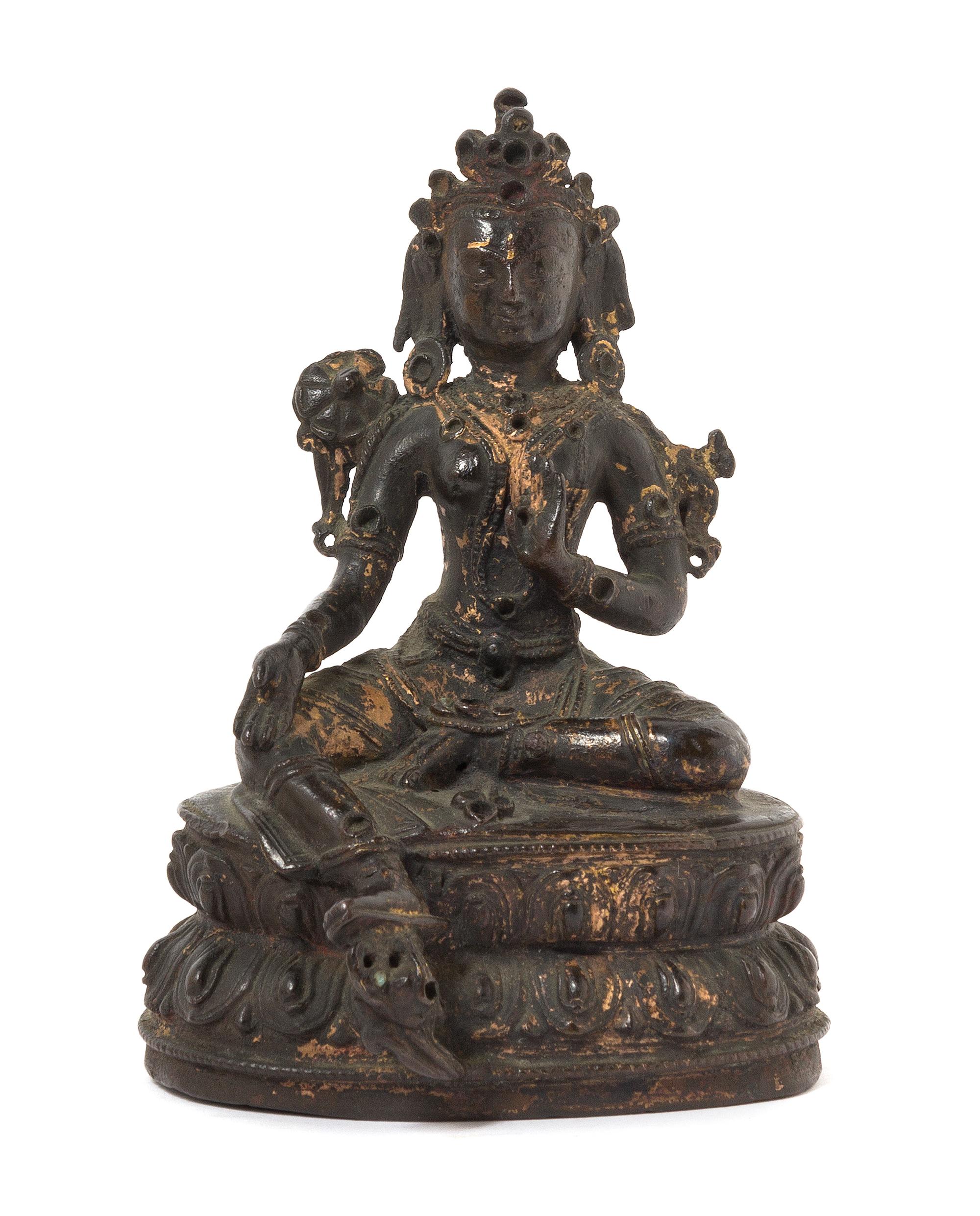 A Sino-Tibetan Bronze Figure of Tara 17TH/18TH CENTURY Height 5 inches. — 17TH/18TH CENTURY