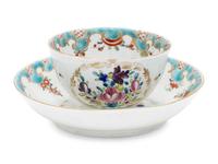 A Worcester Porcelain Tea Bowl and Saucer
