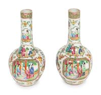 A Pair of Rose Medallion Porcelain Vases
