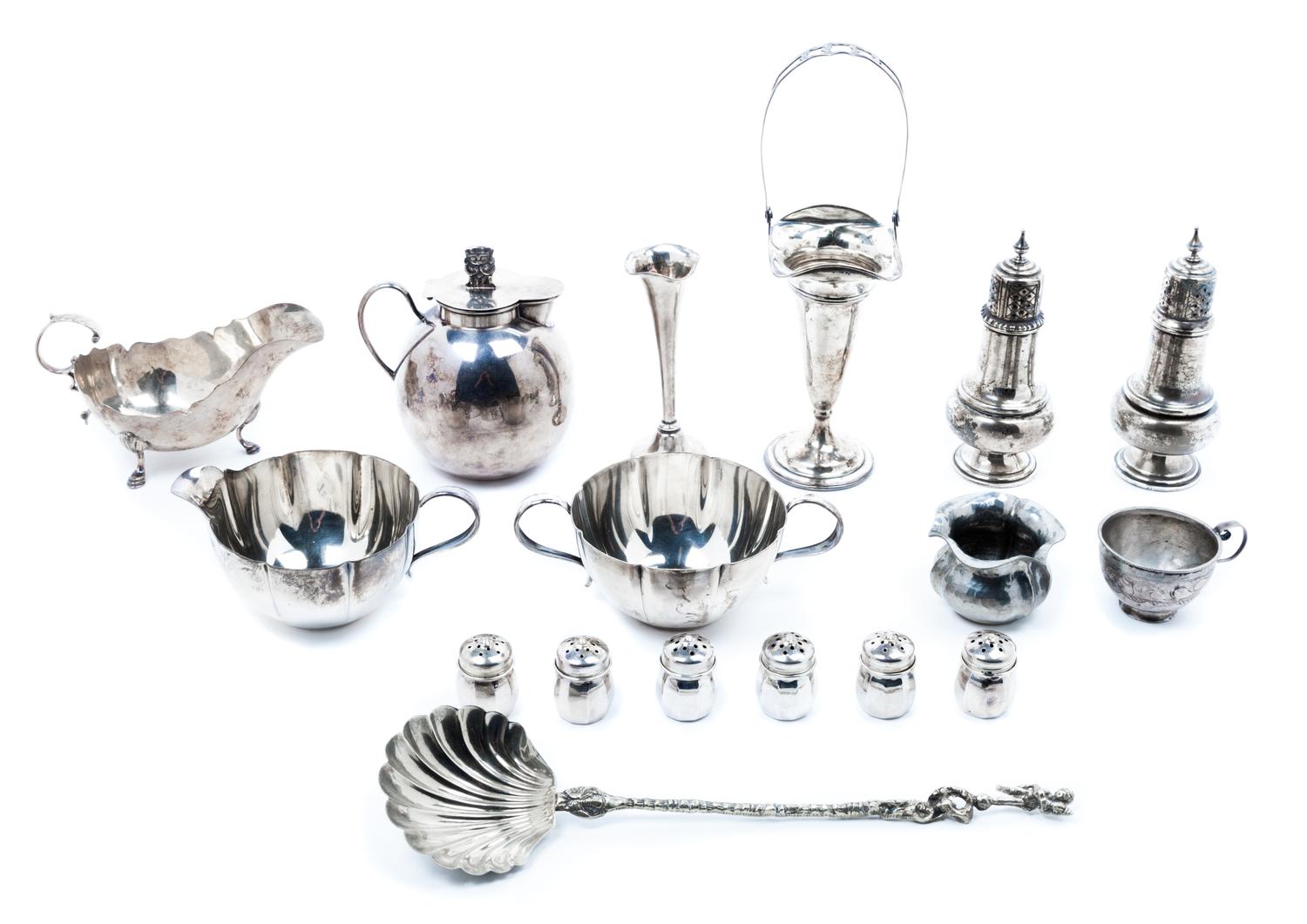 A Collection of Primarily American Silver Articles Height 5 1/4 inches.