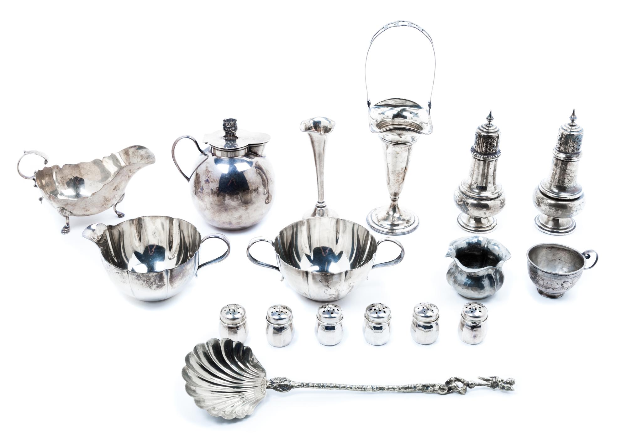 A Collection of Primarily American Silver Articles Height 5 1/4 inches.