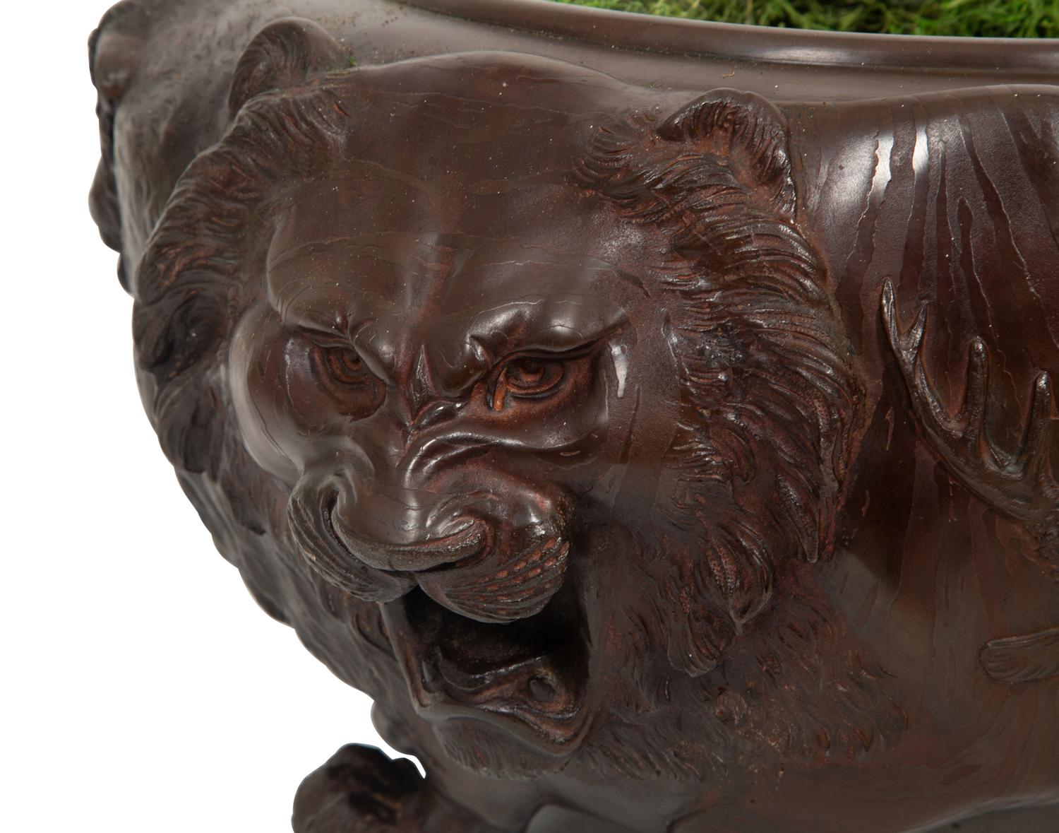 A Japanese Bronze Figural Jardinière