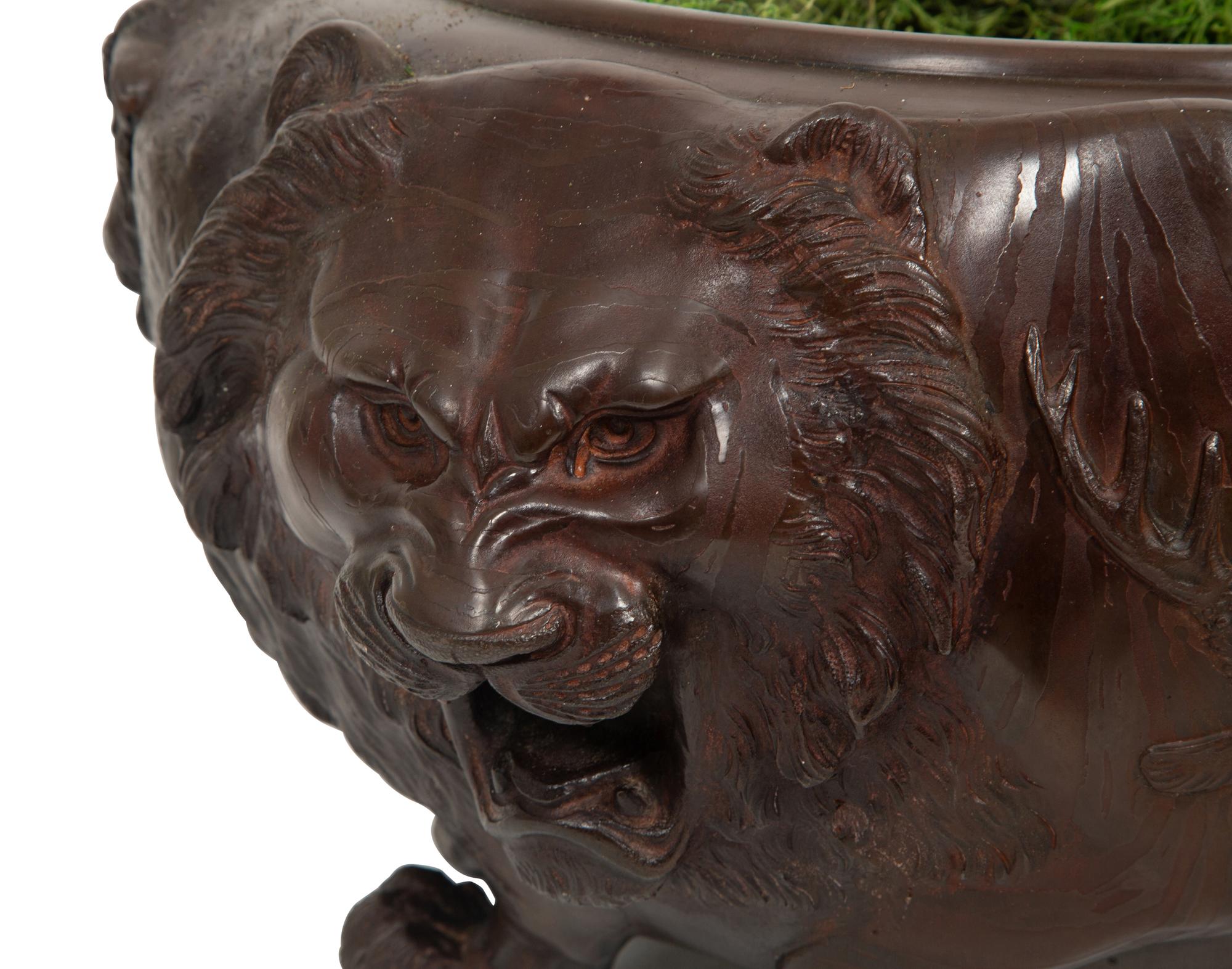 A Japanese Bronze Figural Jardinière