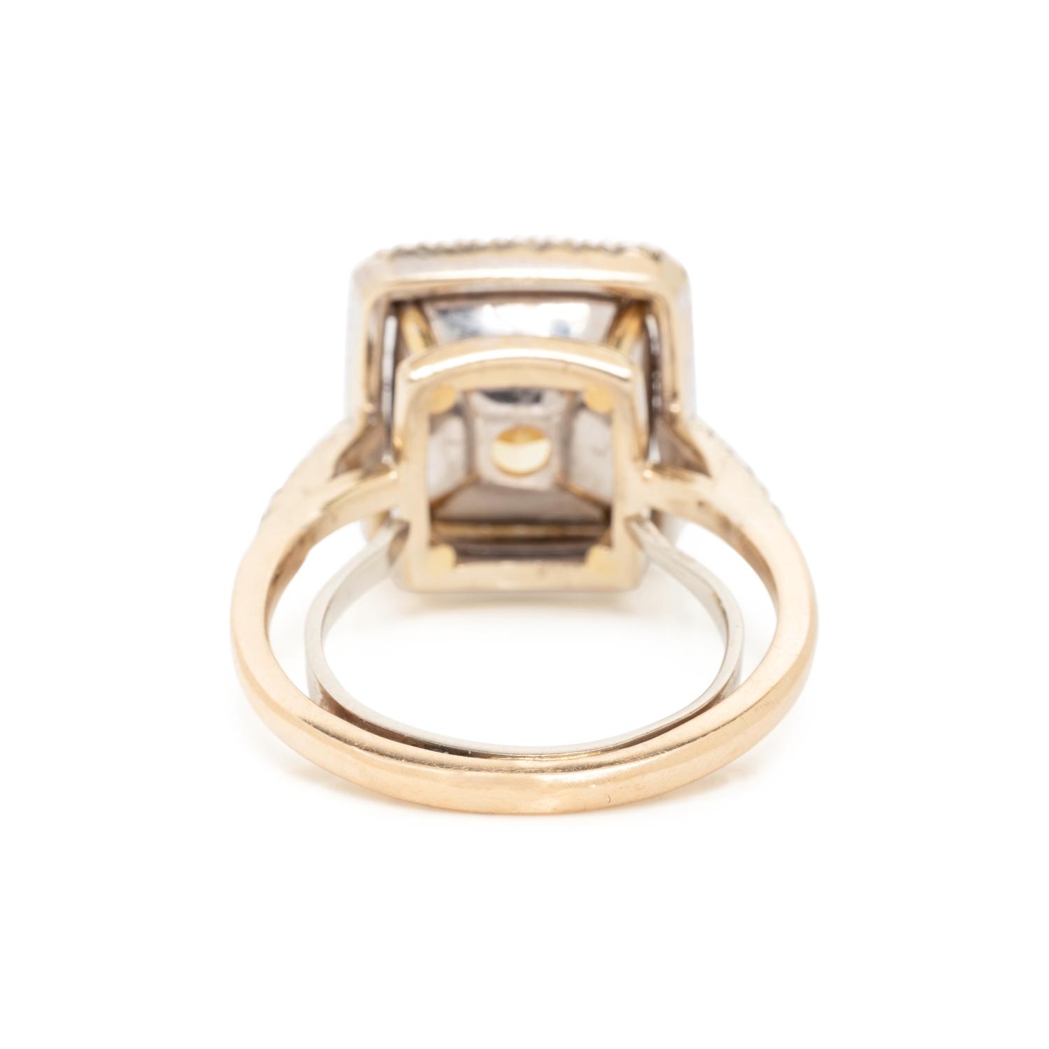 FANCY INTENSE YELLOW DIAMOND AND DIAMOND RING