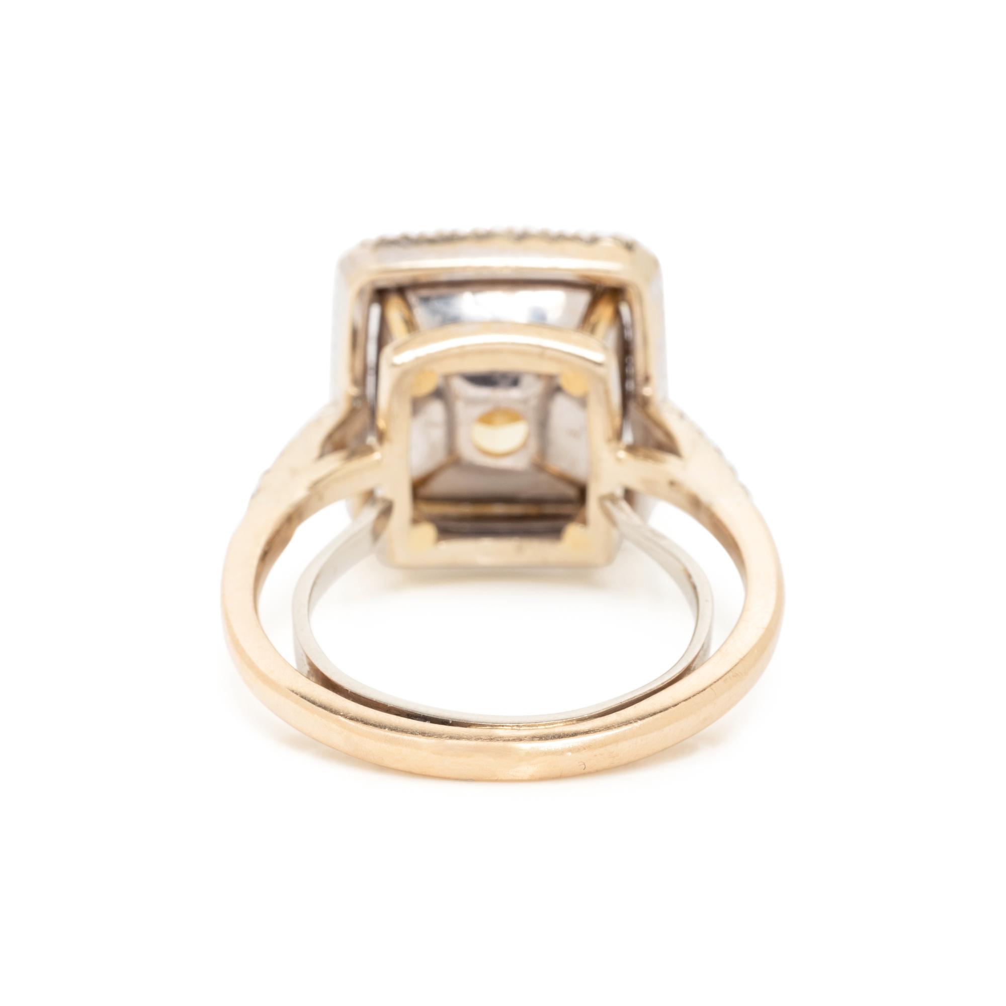 FANCY INTENSE YELLOW DIAMOND AND DIAMOND RING