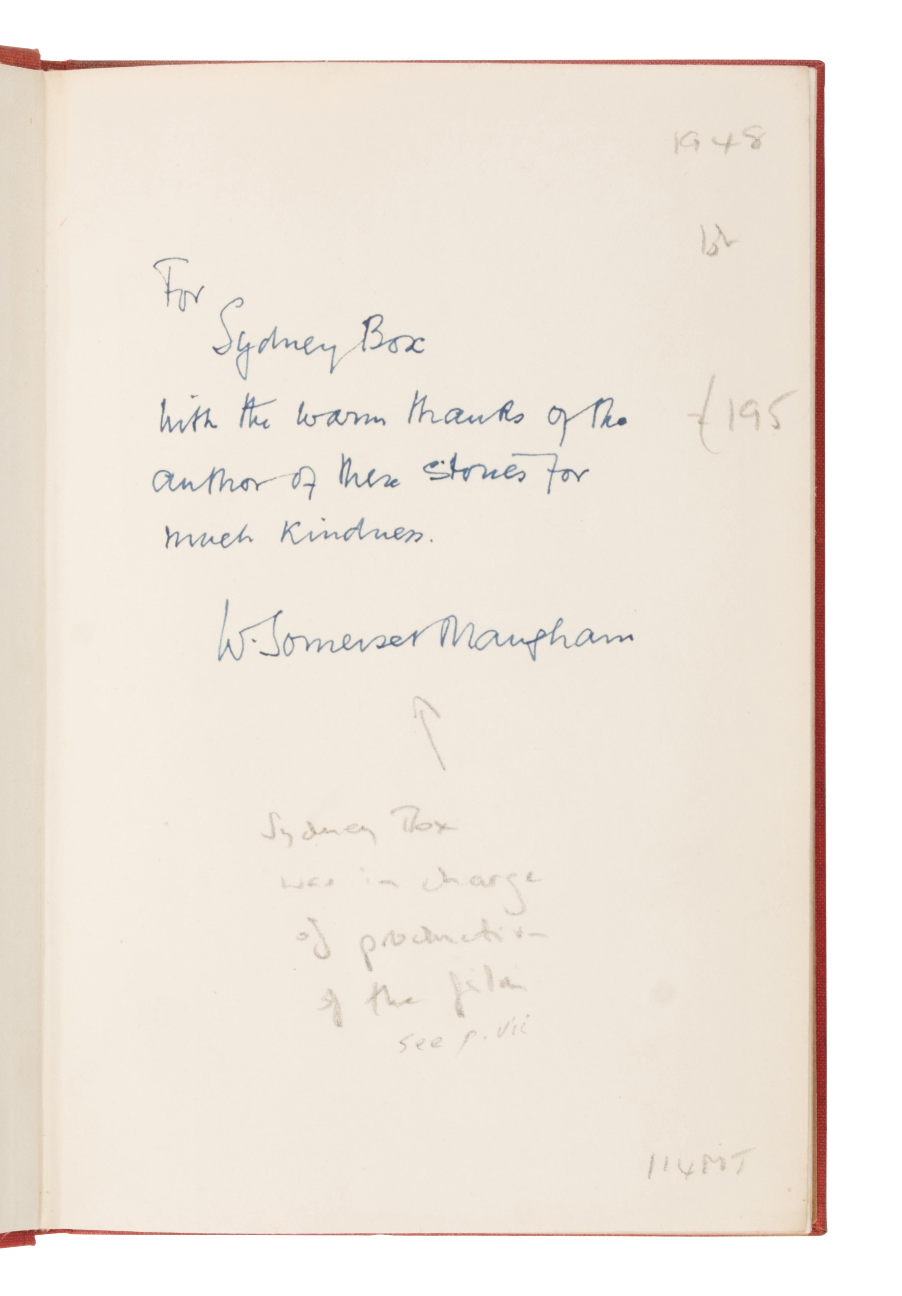 [Literature] Maugham, W. Somerset. Pair of Inscribed Titles