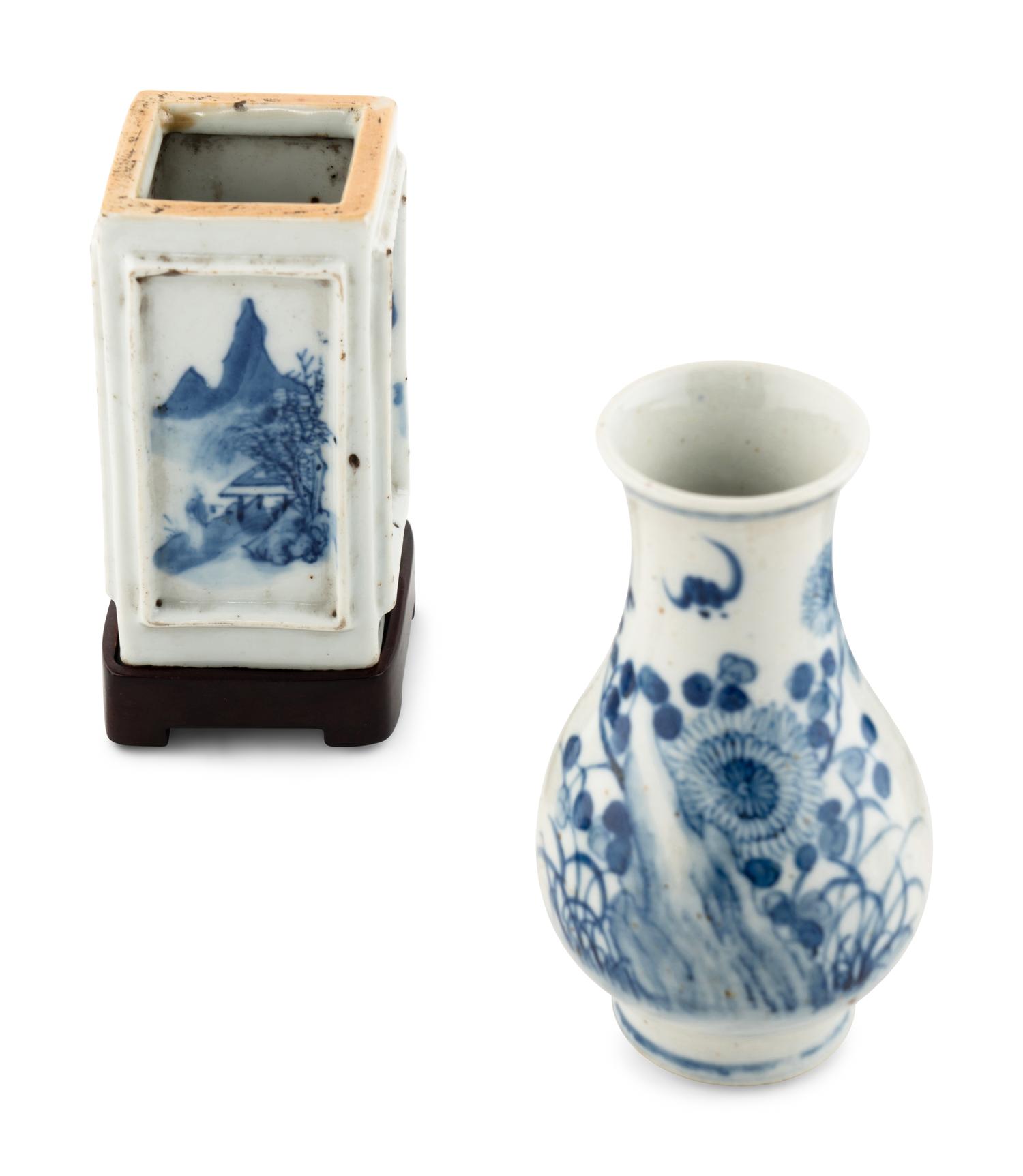 Six Chinese Blue and White Porcelain Wares