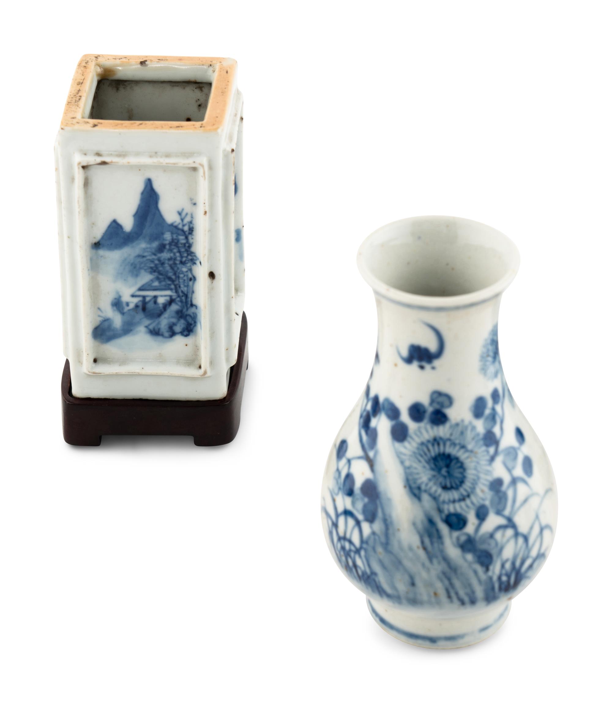 Six Chinese Blue and White Porcelain Wares