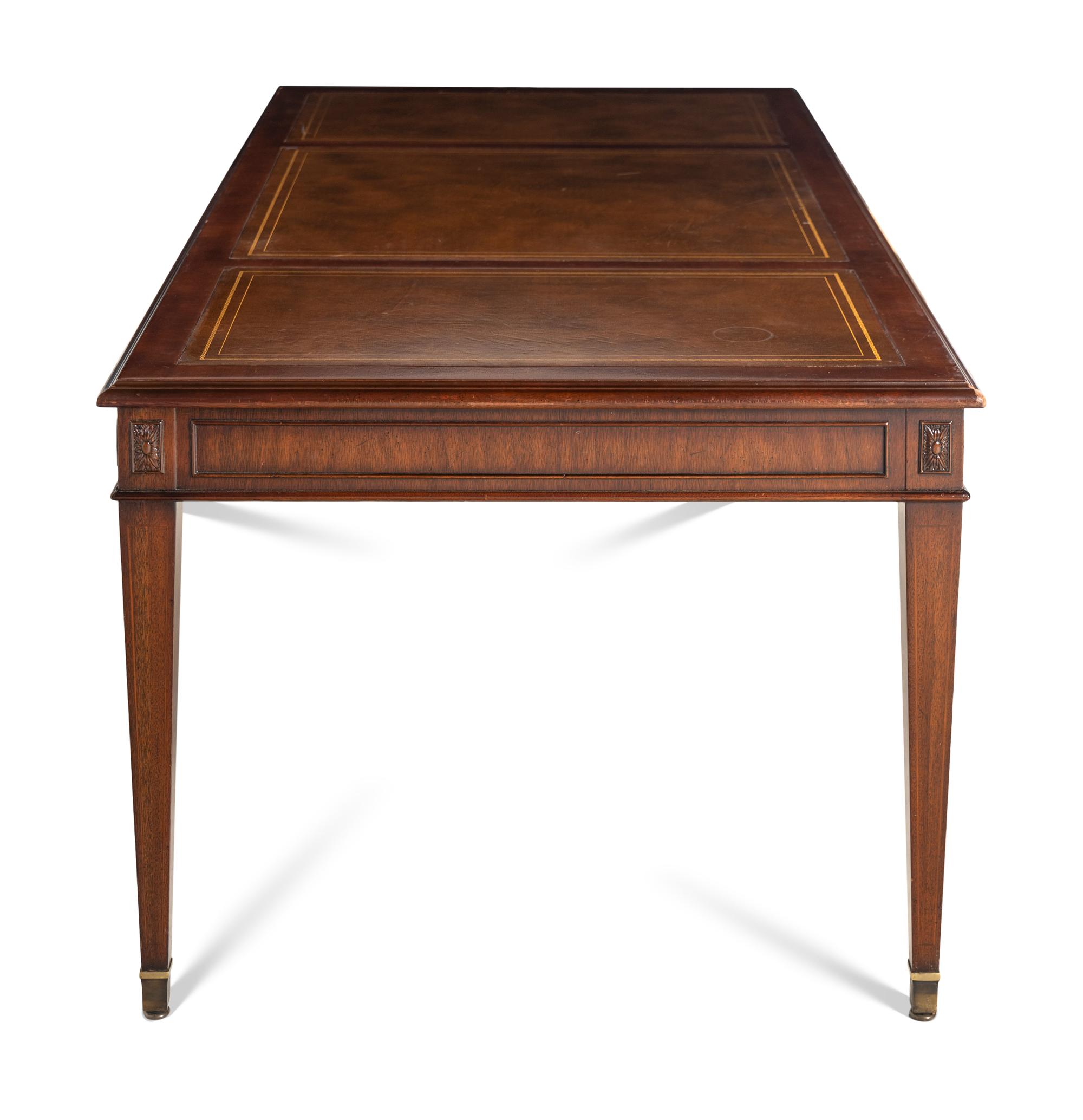 A George III Style Leather-Inset Mahogany Desk
