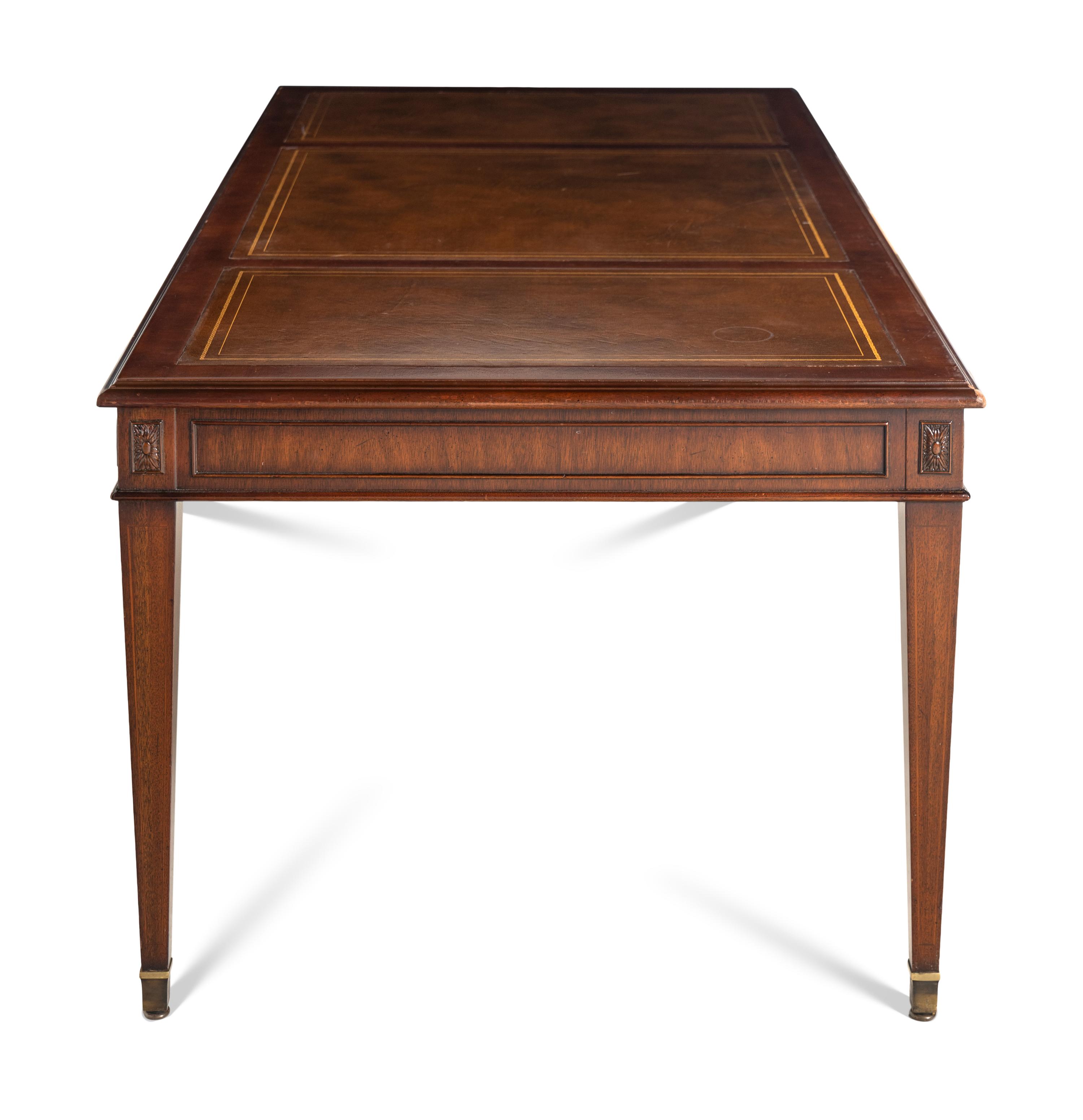A George III Style Leather-Inset Mahogany Desk