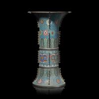 A Large Chinese Cloisonné Vase, Gu, Qing Dynasty, 18th/19th Century — 清中晚期 銅胎掐絲琺瑯花觚