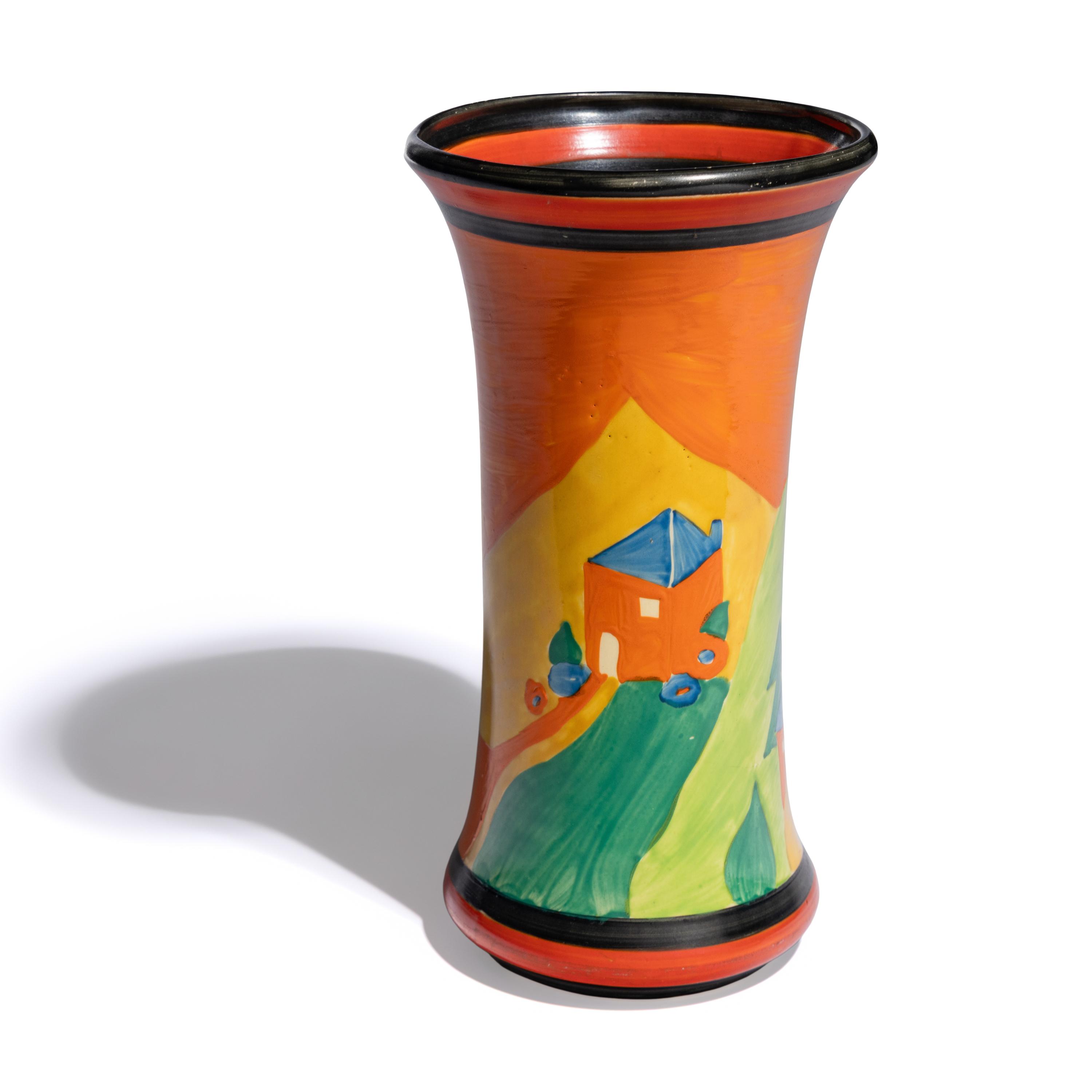 Clarice Cliff (English, 1899-1972) — Lucerne (Orange) pattern vase