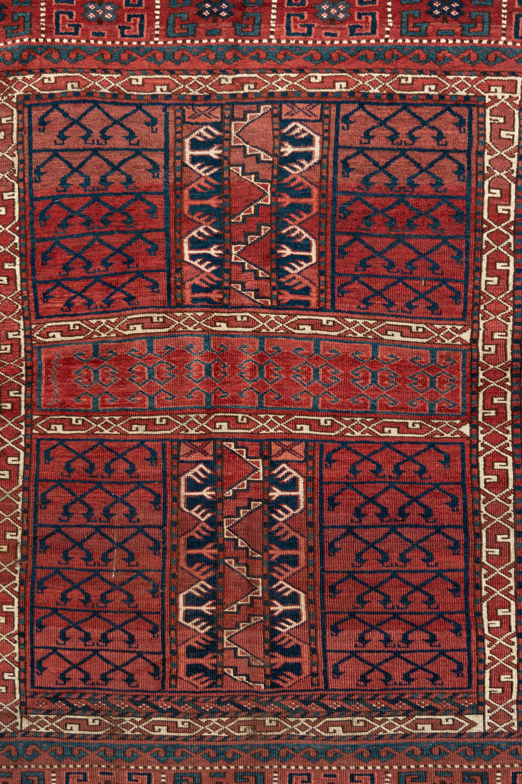 A Turkoman Hatchli Wool Rug