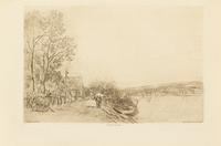 Various Artists, (French, 19th Century), a group of 4 etchings consisting of Paysage, 1899 by Alfred Sisley (French, 1839-1899); Le lec