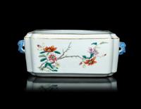A Chinese Famille Rose Porcelain Square Brush Washer