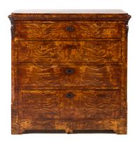 A Norwegian Tiger Birch Chest of Drawers Height 37 x width 36 3/4 x depth 18 inches. — CIRCA 1840
