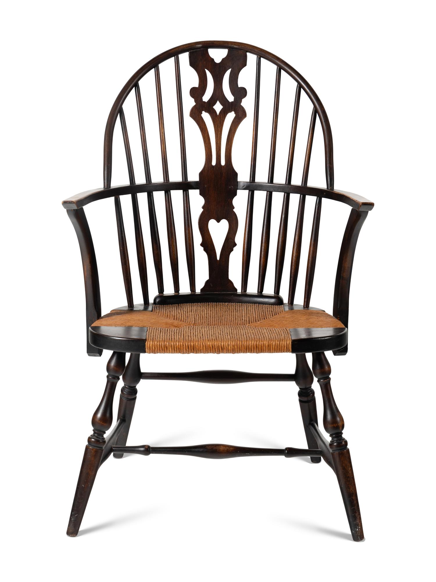 An Oak and Rush-Seat Windsor Chair