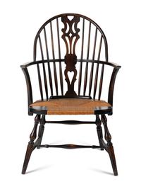 An Oak and Rush-Seat Windsor Chair