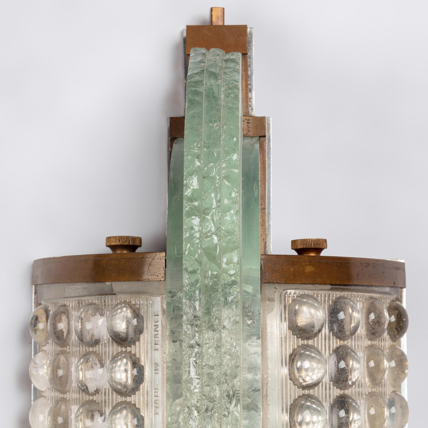 Sabino 2nd Quarter 20th Century — Pair of Grains de Riz Glass Sconces, c. 1930