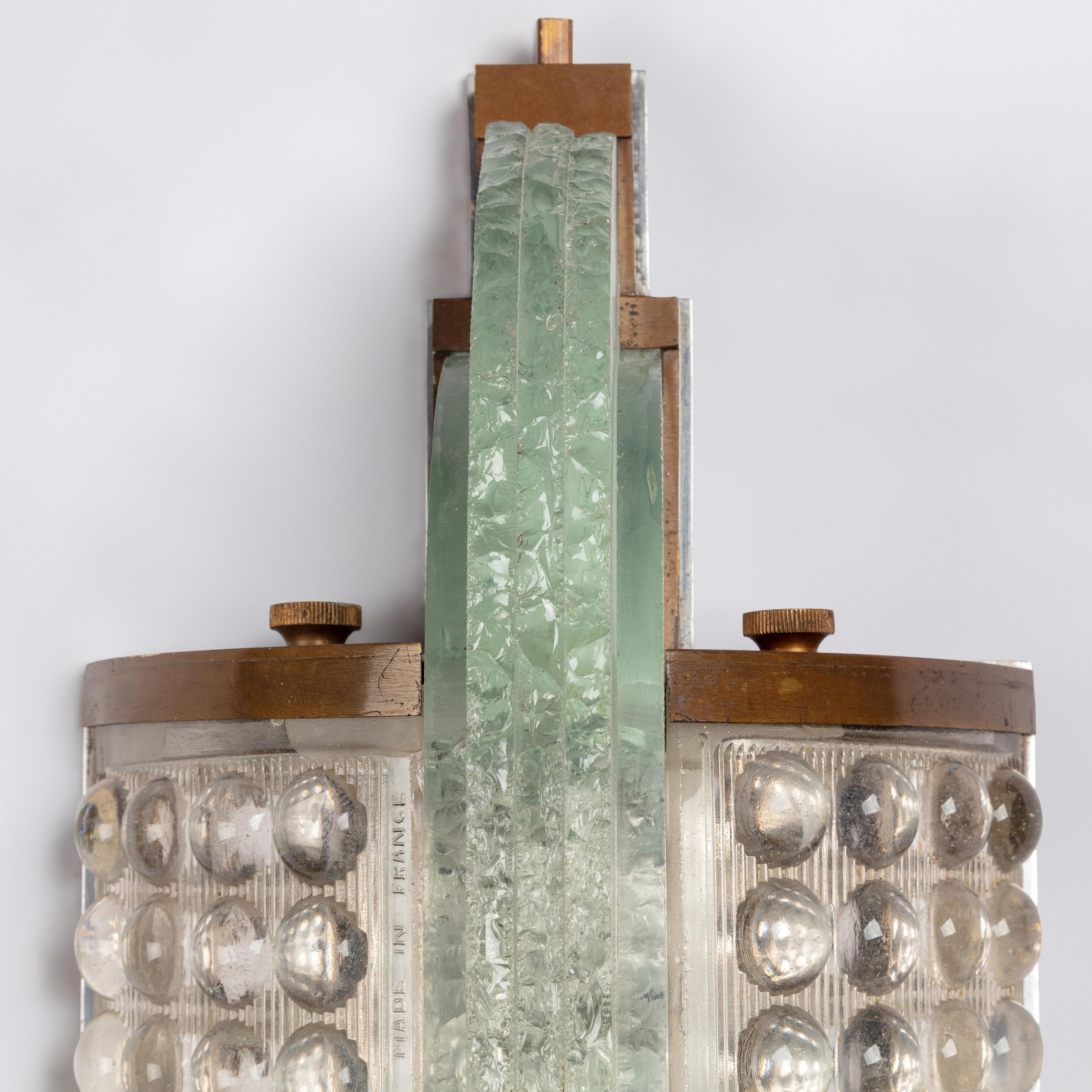 Sabino 2nd Quarter 20th Century — Pair of Grains de Riz Glass Sconces, c. 1930
