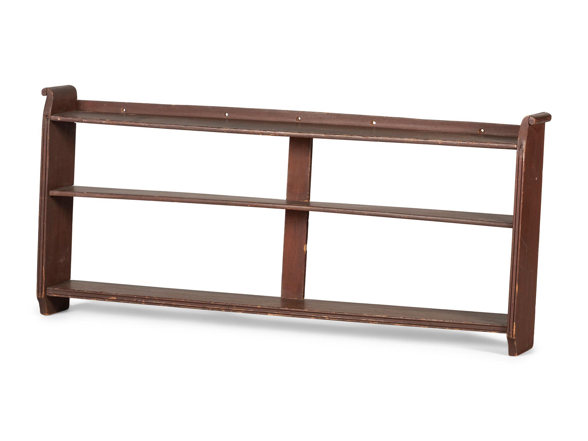 A Painted Pine Hanging Shelf
