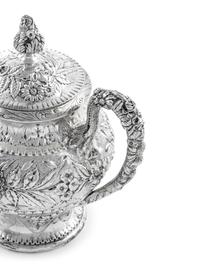 An American Silver Repoussé Six-Piece Tea and Coffee Service