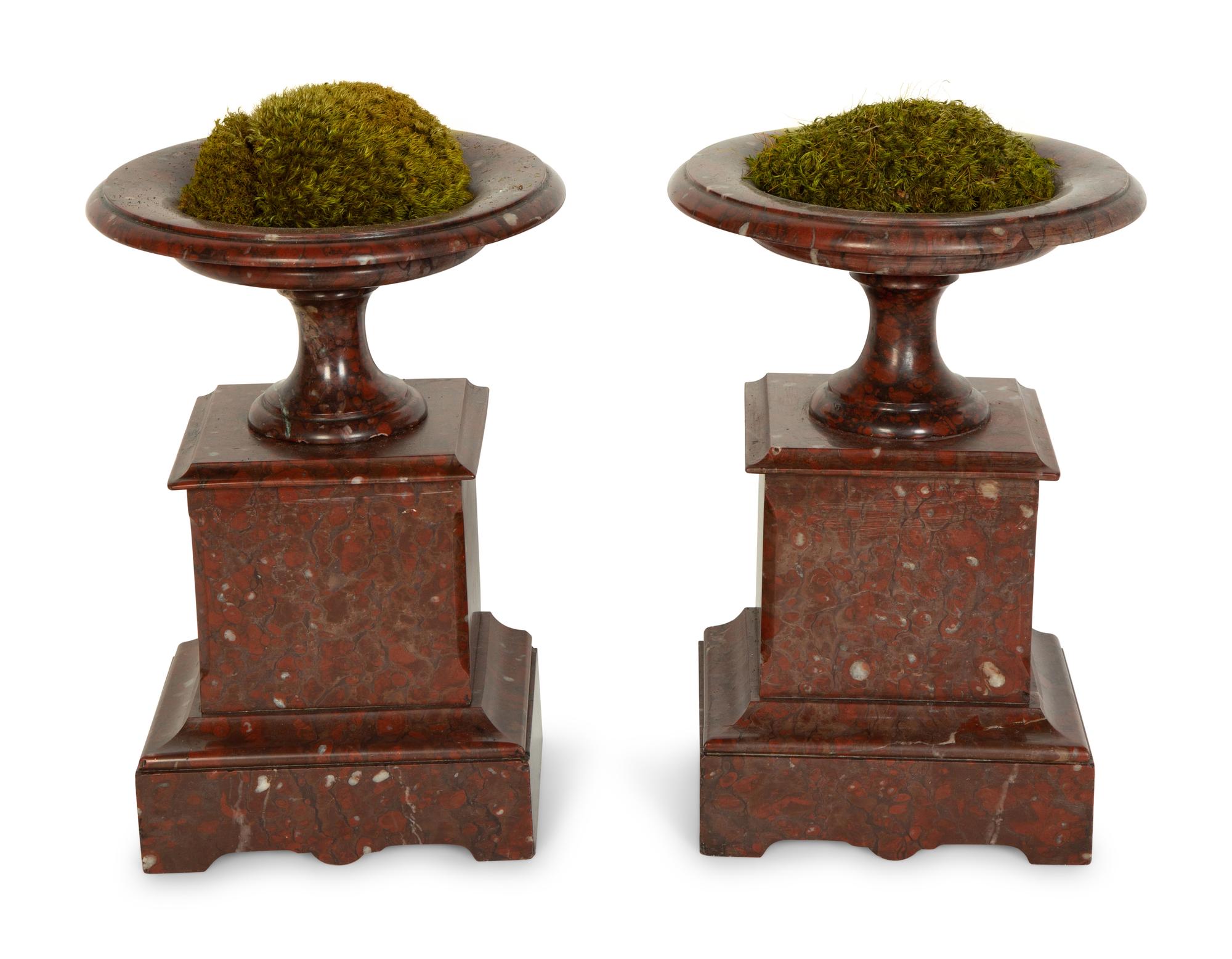 A Pair of French Marble Urn Ornaments