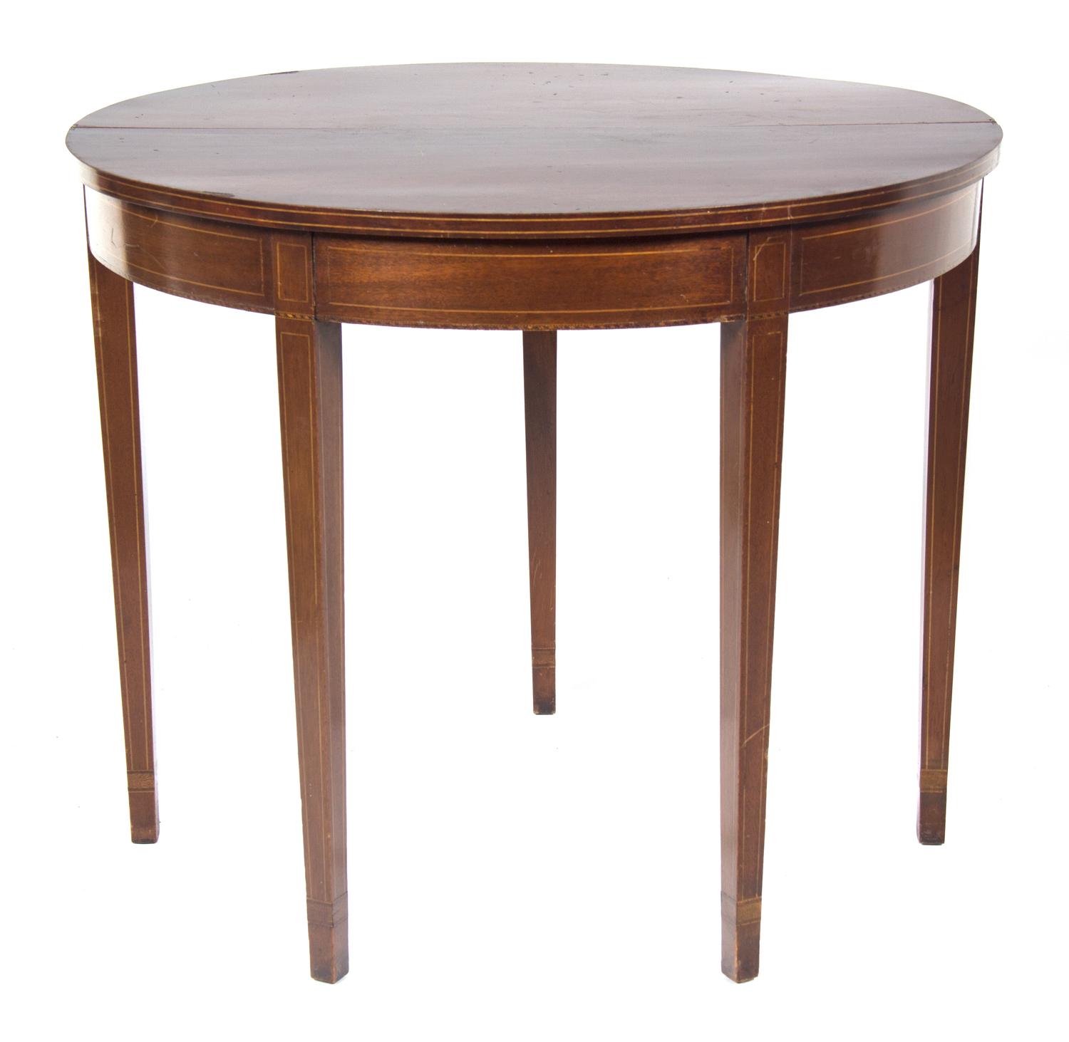 A George III Style Mahogany Flip-Top Table Height 30 x width 36 x depth 17 3/4 inches. — EARLY 20TH CENTURY